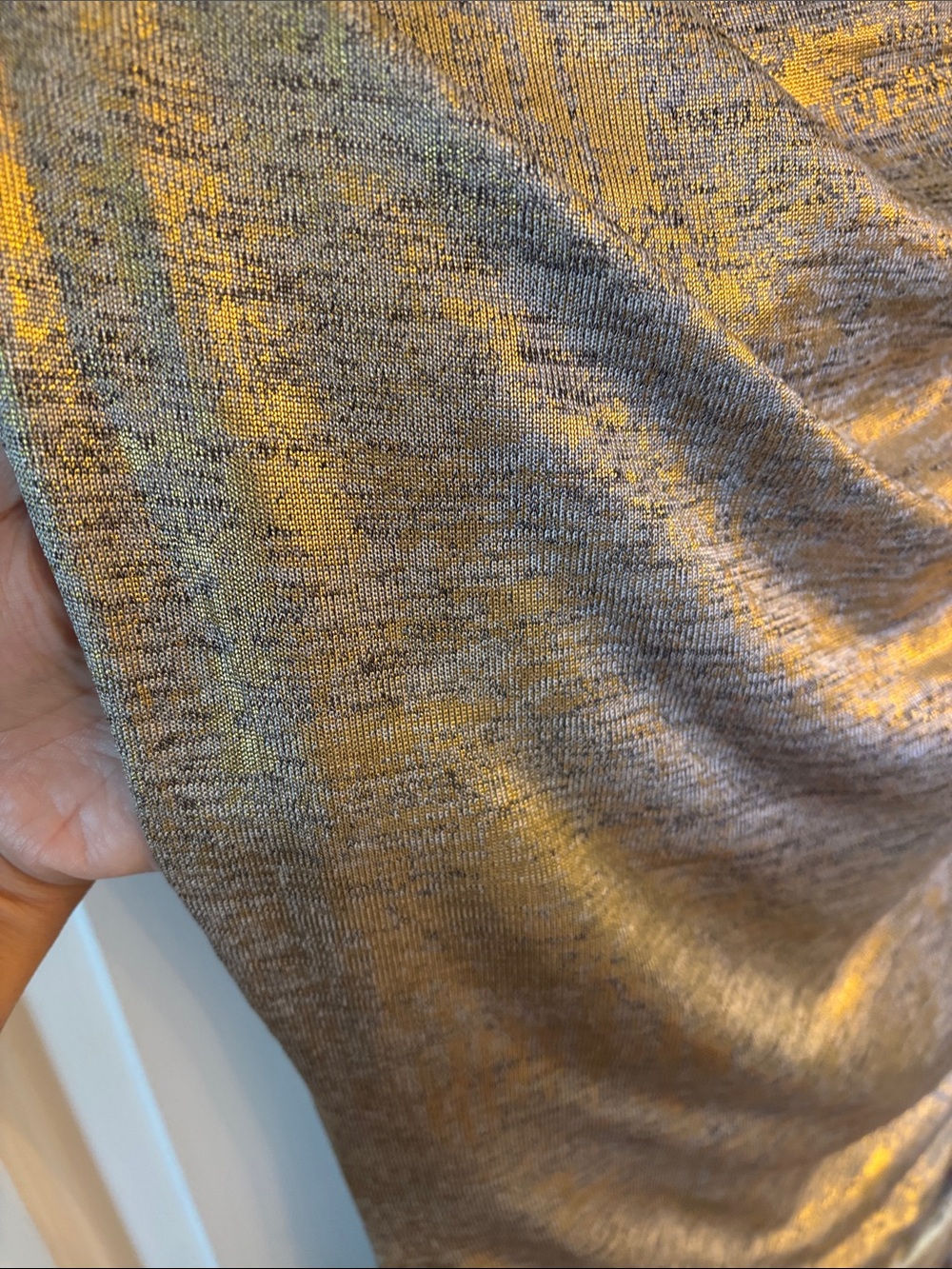 Anthropologie Metallic Gold Ruched Maxi Dress - Picture 3 of 9